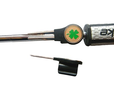 New Putter Mounted Divot Tool and Ball Marker - 4 LEAF CLOVER - GOLD