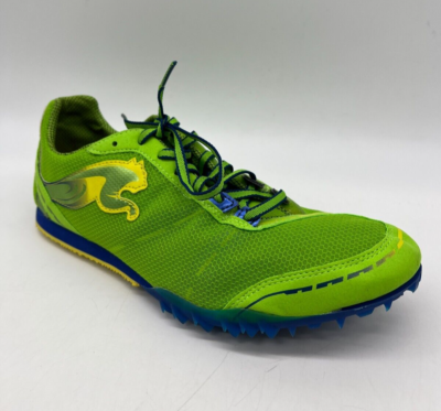 Puma Men\'s Bright Green and Blue Track Spikes Athletic Shoes Size 7 - Puma Tfx V4 Green Logo Distance Track & Field  main image 4