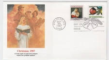 TurtlesTradingPost- Christmas  1987 #2367-68  FDC Fleetwood Cachet