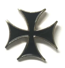 Maltese Cross metal & enamel Pin Badge