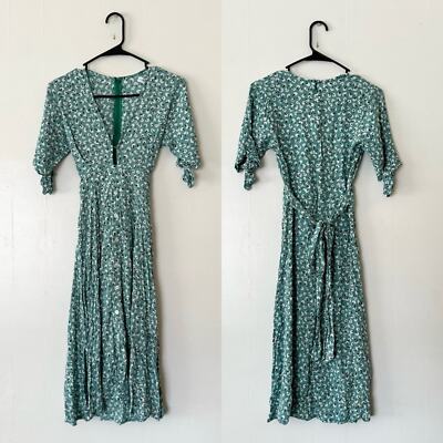 faithfull the brand bloom midi dress Anthro Faithfull The Brand Bloom Smocked Cutout Midi Dress Cotton Sz 10 NWT $229