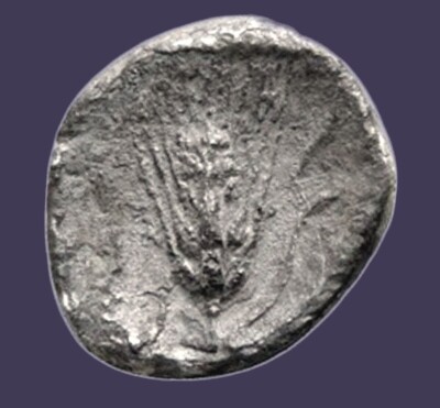 Archaios | Diobol Lucania Metapontion Athena Helmeted Grain Ear Cornucopia RARE
