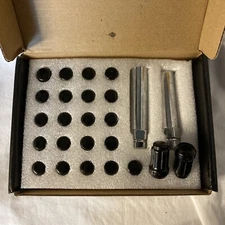 PUENGSI Wheel Accessories 23pcs Black Closed End Bulge Acorn Lug Nuts 1/2 X 20