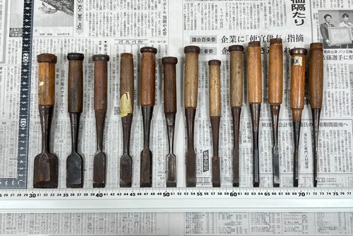 Vintage Japanese Chisel 13set Nomi /Hand Plane Saw Iron Hammer Hand Tool/c63 - Picture 2 of 23
