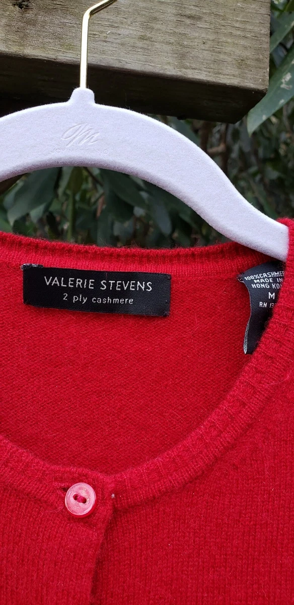 VALERIE STEVENS Women s 100 2 Ply Cashmere Sweater Cardi medium