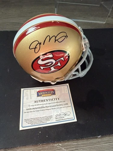 Joe Montana Autographed San Francisco 49ers Football Helmet Mounted Memories
