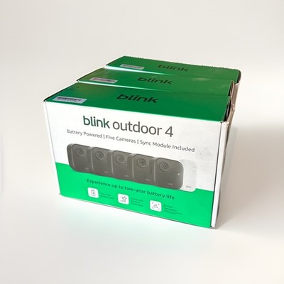 Blink Outdoor 4 (4th Gen) Battery Powered System w/ Sync module 5 camera System