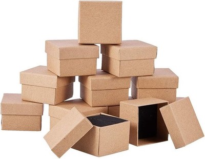 24 Stück Armband-Ring-Geschenkbox, 5 x 5 cm, kleine Papp-Schmuckschatullen für S
