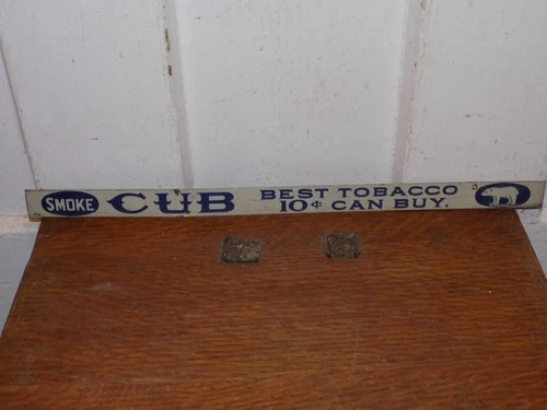 Vintage Smoke Cub Tobacco Tin Rack Sign