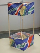VINTAGE PAPER BOX KITE HI - FLIER SPACE THEME GREEN & RED