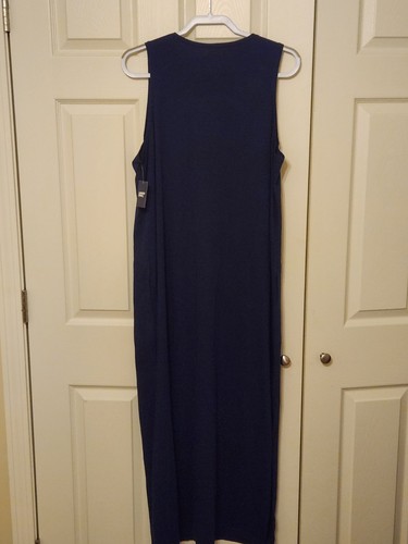 Lands' End NWT Navy Tunic Tank SIZE XL Cotton Jersey Cover Up Maxi Dress - Imagen 4 de 6