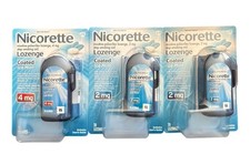 Nicorette 4mg  2mg Nicotine Lozenges for Smoking Cessation Ice Mint 20 Count X3