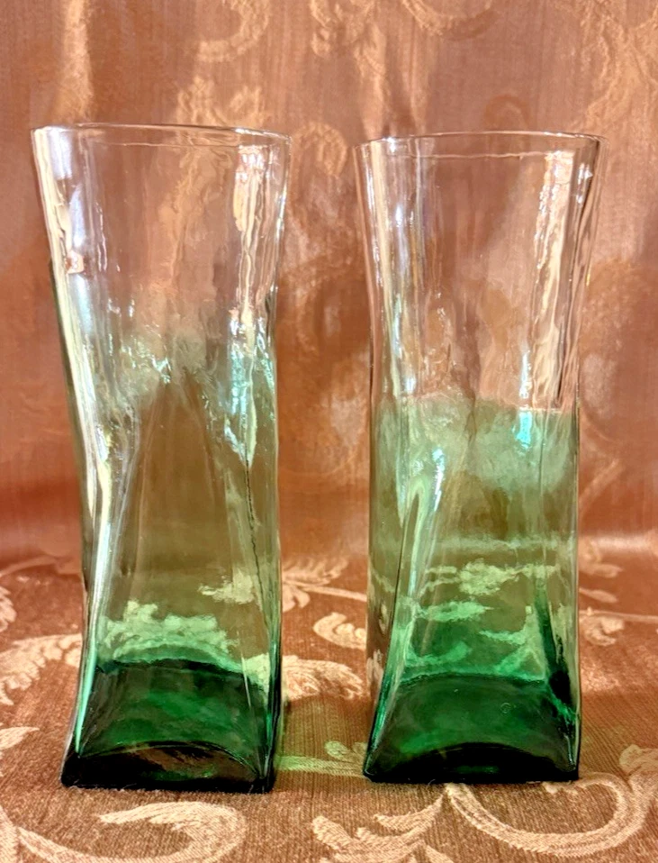 Juego 2 ginebras Tanqueray 14 oz. Vaso Highball trenzado verde y transparente con fondo cuadrado  Foto 2 de 4