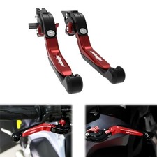 CNC Motorcycle Adjustable Brake Clutch Levers, Fit for KLR650 2018 2017 Red
