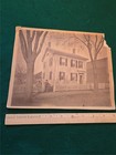 Antique Photo Woman standing outside large white house