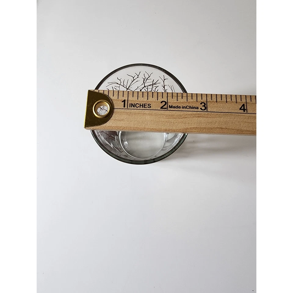 VINTAGE Retro MCM Marrón Árbol de Invierno 5.5" Jugo / Vaso de Degustación - Juego de 2 Foto 4 de 4