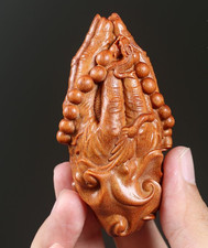 Chinese Exquisite Buddha Hand Statue Natural Boxwood Hand-carved