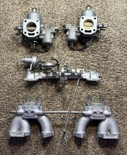 Datsun 240Z carbs rebuilt twin round top SU carburetors manifold E46 E88