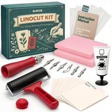 Linocut Kit for Printmaking Stamp Making: Linocut Tools Block Printing Kit ...