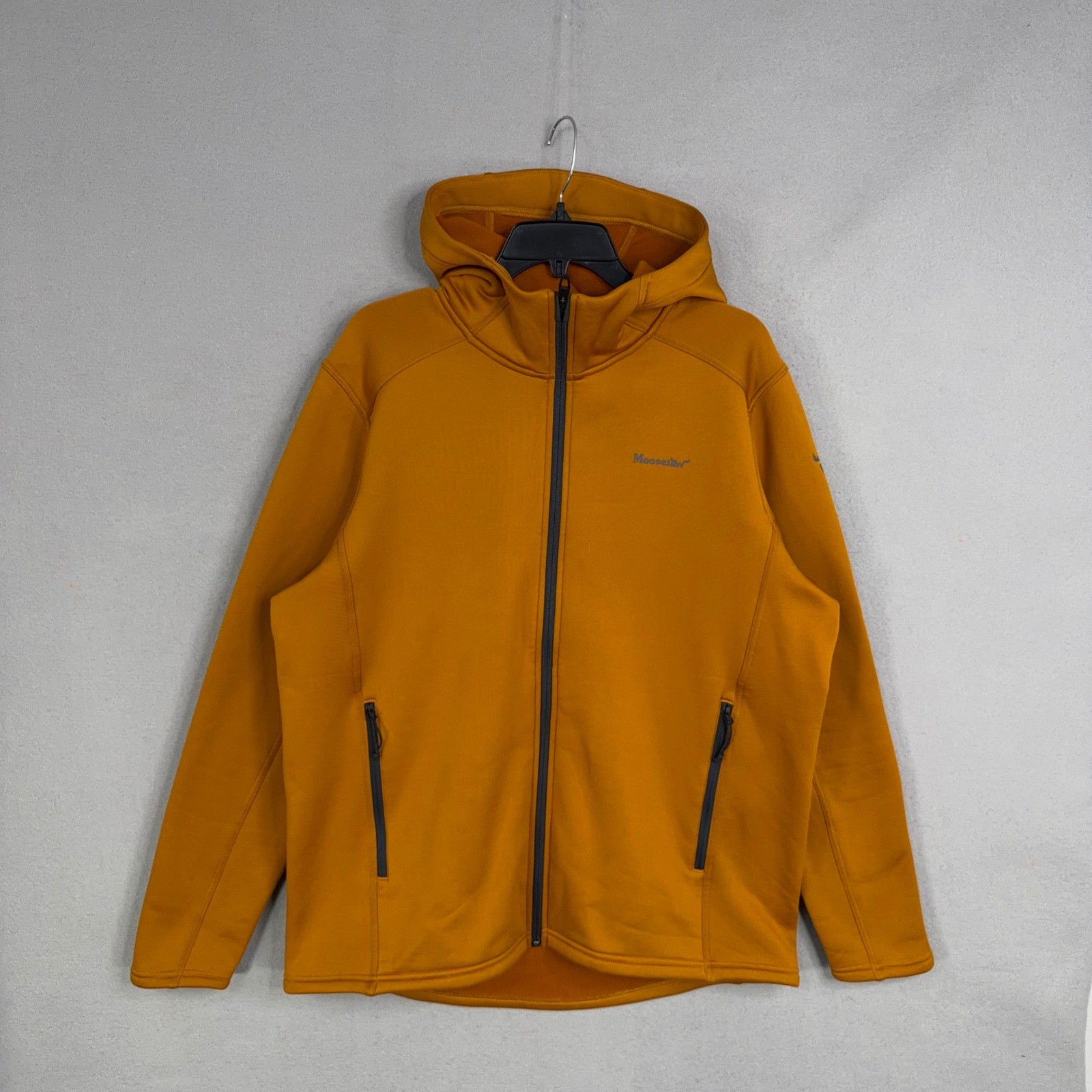 Moosejaw Hoodie Mens XL Yellow Solid Full Zip Fleece Outdoor Gorpcore Jacket
