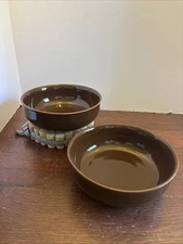 Original SengWare Individual Stoneware Serving Bowl Brown Retired Set Of 2
