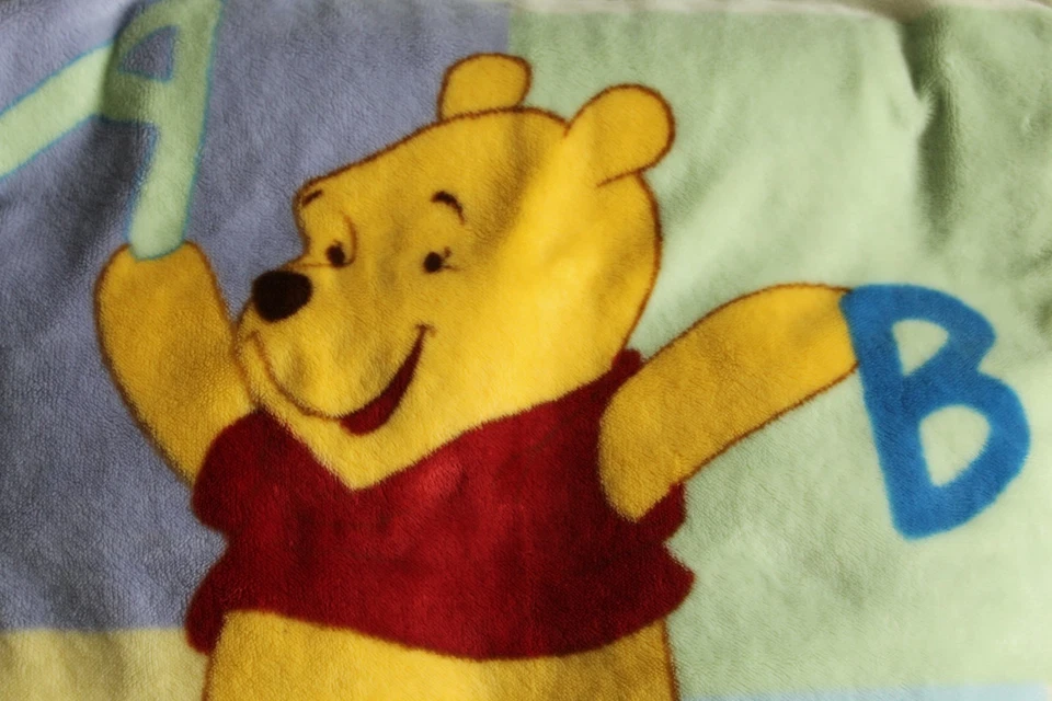 Manta de cuna visón de felpa ABCD alfabeto Winnie the POOH de colección Disney Baby 40x36 Foto 2 de 4