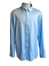 DAVID DONAHUE FUSION Mens Blue Stretch Cotton Dress Shirt Sz XL XXL 18 125