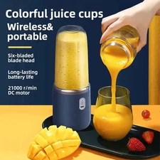 6 Blades Portable Juicer Cup Juicer Fruit Juice Cup Automatic Small Electric Jui