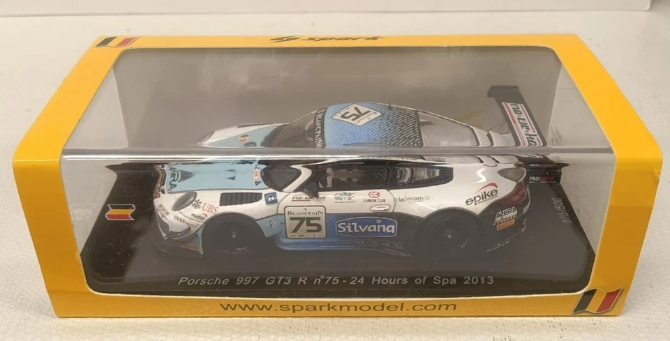 PORSCHE 997 K3 GT3 R n.75 24 hours of spa 2013 Spark 1/43 SB042 Soulet 16/300 pz - Immagine 2 di 2