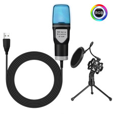 Gaming Computer Professional Condenser Microphone Mic PC Laptop USB Wired Live S