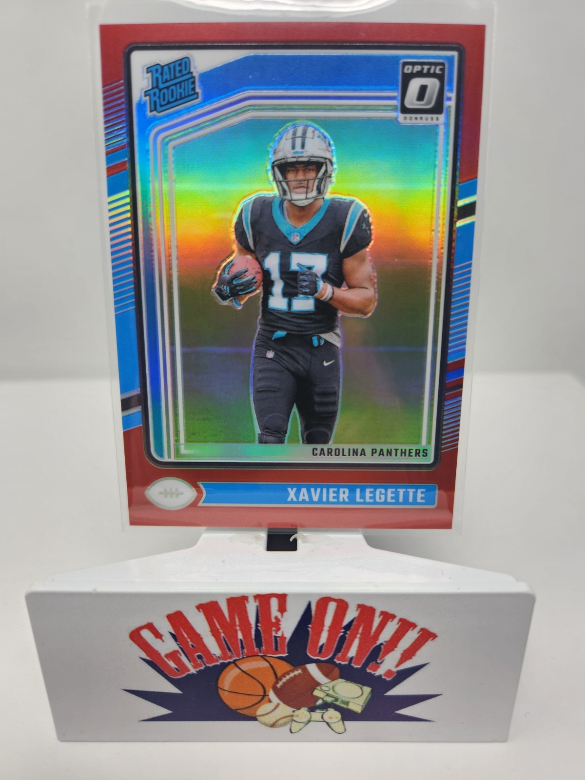2024 Donruss Optic #299 Xavier Legette Rated Rookie Red Prizm RC #ed /125