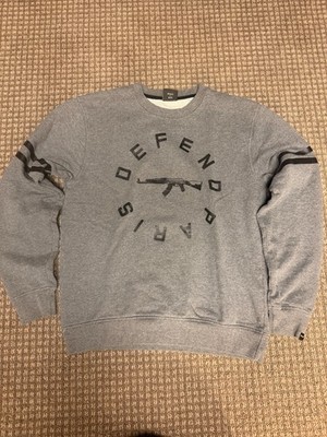 Defend Paris Grey Crewneck Men's Sweatshirt Sz Medium