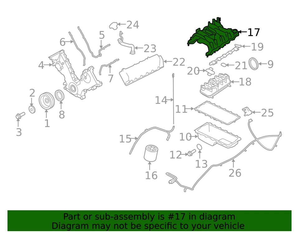 Ford E-350 Super Duty 2013-2019 original - colector de admisión DC2Z-9424-A Foto 2 de 4