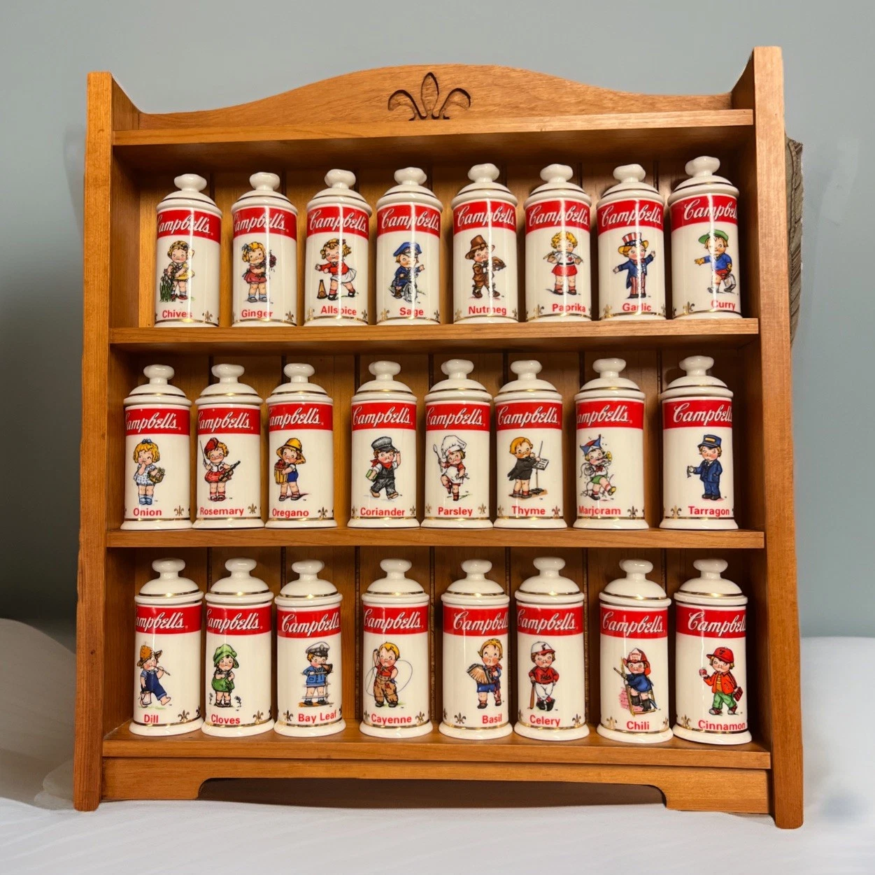 Campbell's Kids Spice Jar Collection Complete Set- 24 Rack Booklet Danbury Mint