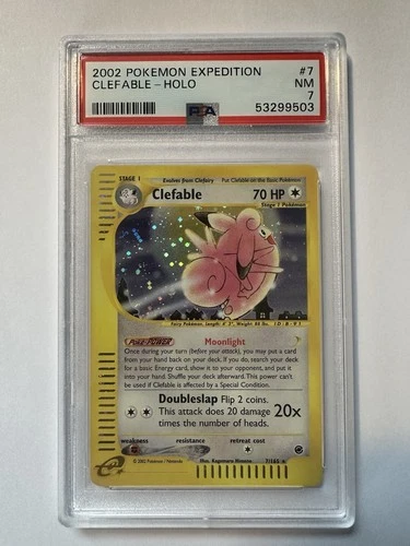 Pokemon 2002 Expedition Clefable Holo Card #7/165 PSA 7