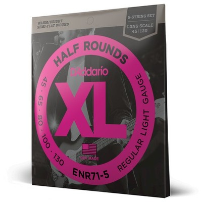 D'Addario ENR71-5 halbrunde 5-saitige Bassgitarrensaiten, Regular Light, 45-130