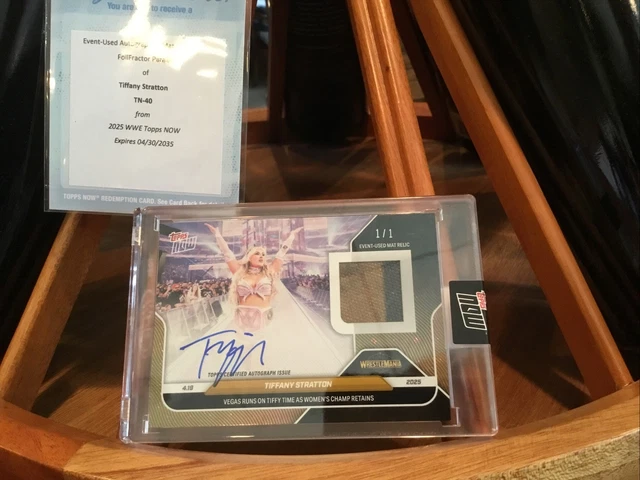 2025 WWE Topps NOW Vegas WrestleMania 1/1 Tiffany Stratton Autograph Foilfractor