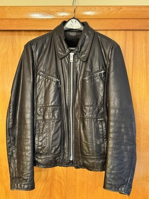 Vintage Schott NYC Leather Jacket Motorcycle Collar Zippered Liner