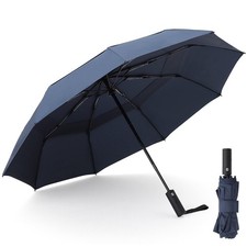 Compact Travel Umbrella fo Rain, Windproof Folding Umbrella with 9 Fiberglass...