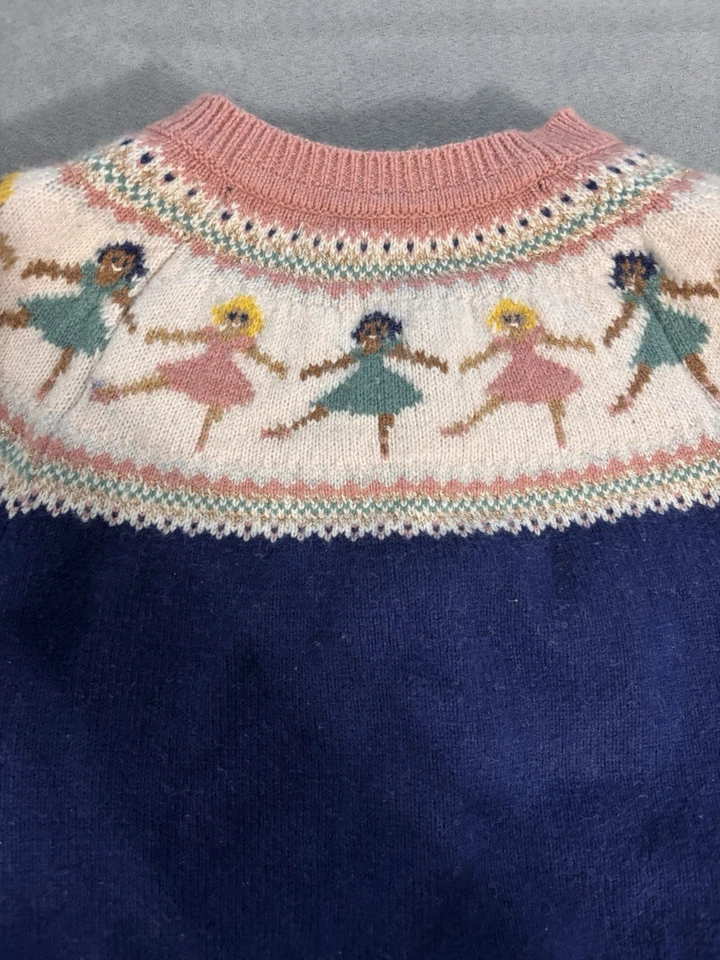 Cárdigan Mini Boden Ballet Navidad Cascanueces Bailarina Isla Feria Talla 7-8 Preppy Foto 3 de 4