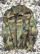 Vintage US Army M65 Field Jacket Mens Medium Short Woodland Camo Cold Weather