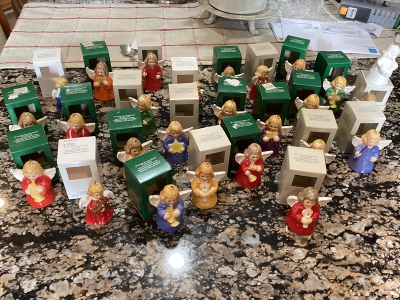 27 Vintage Goebel Angel Bell Christmas Ornaments Hummel Porcelain Bells NIB