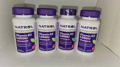 4 Pk Natrol Vitamin D3 5000 IU Fast Dissolve 90 Tabs Strawberry Bone Joint 11/26