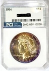 1924  Peace Dollar Better Date  Gem BU ++  Lovely Lustrous Rainbow Toned