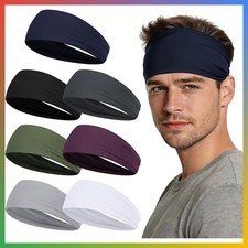 Sport Headbands for Men - 7 Pack Sweat Absorbent Running Headband