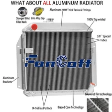 3 Row Radiator Fits 1955-1956 Plymouth Belvedere Fury Plaza Savoy Base 3.8L L6 ;