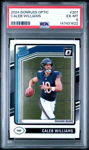 2024 PANINI DONRUSS OPTIC #201 CALEB WILLIAMS ROOKIE RC PSA 6 CHICAGO BEARS