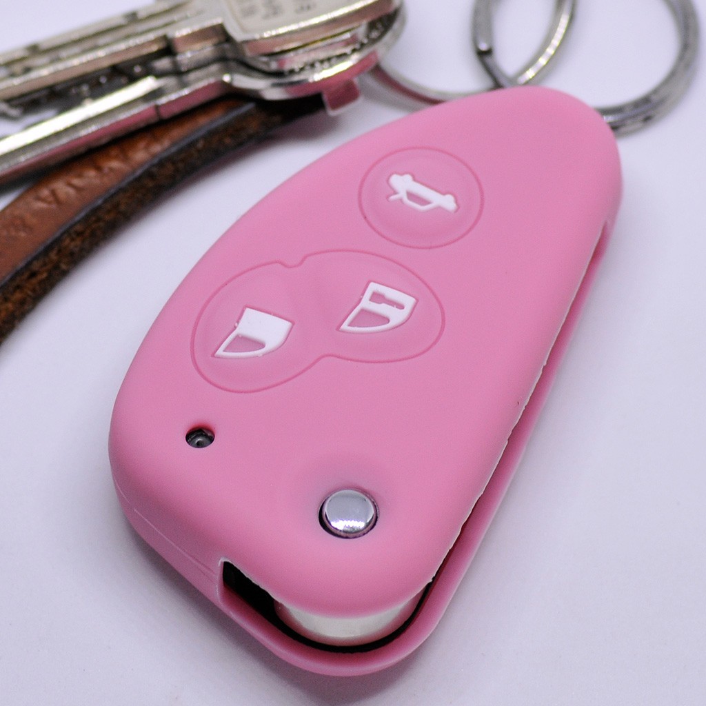 Pink Auto SchlüSsel Case Cover FüR Alfa Romeo KlappschlüSsel 3T 156 147 Gt 97-10-image