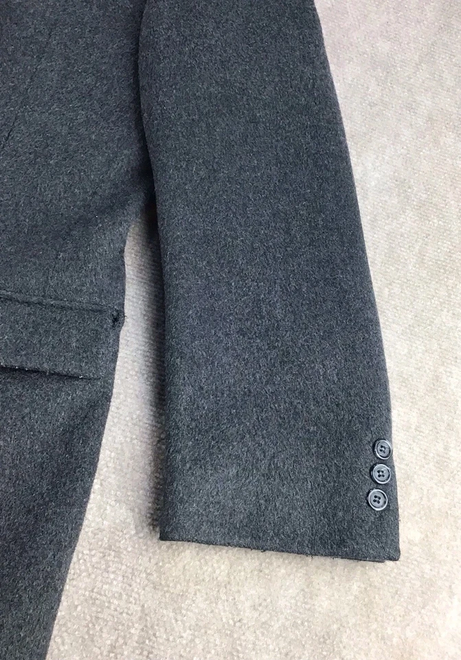 Nino Cerruti Vtg Men 38R Charcoal Wool/Cashmere/Polyester Overcoat Long Jacket  - Image 3 of 4