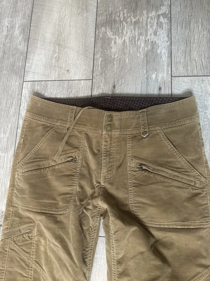 Pantalones cargo Athleta algodón cepillado marrón elástico corte bota 8 Gorpcore utilitario 8 Foto 2 de 4